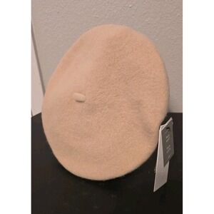 H&M Cream Pink 100% Pure Wool Classic Womens Beret Painter Hat SIZE 6X/10 NWT